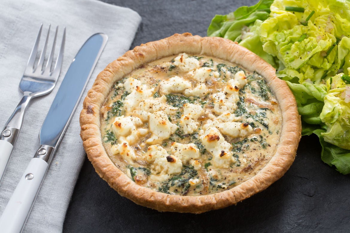 Recipe Goat Cheese & Kale Quiches with Butter Lettuce & Chive Salad