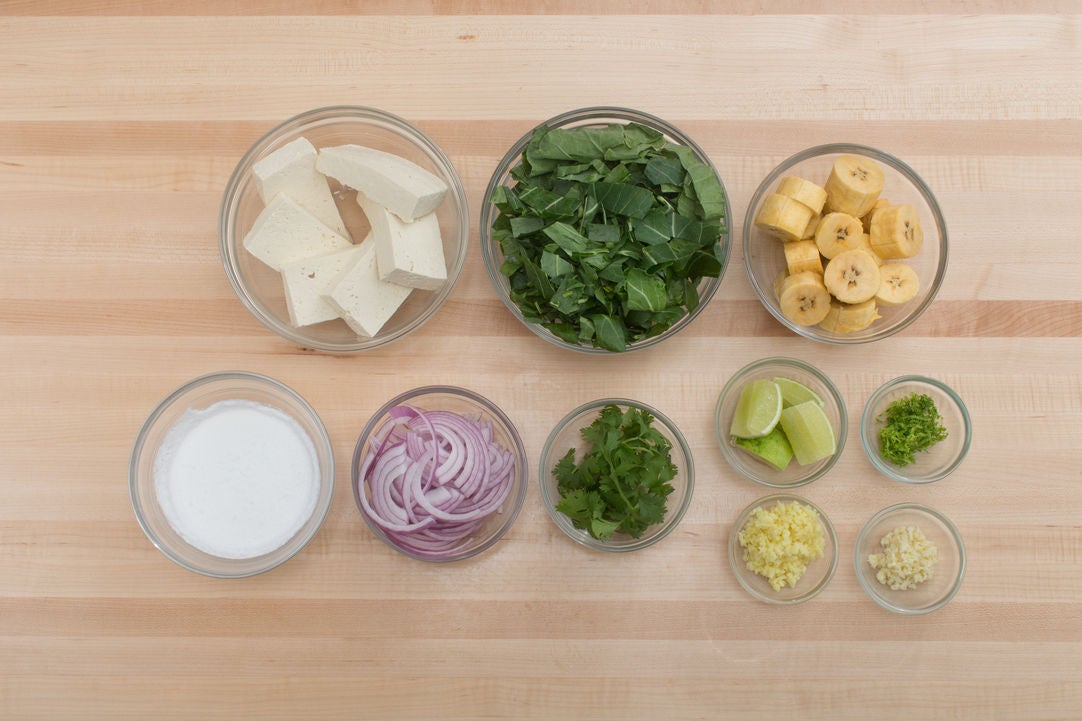 Recipe Baked Jerk Tofu & Smashed Plantains with GarlicGinger Collard