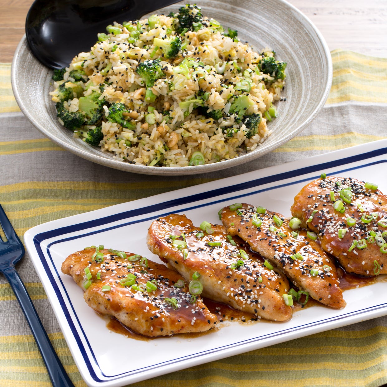 Recipe SoyGlazed Chicken with Broccoli, Cashew & Sesame Fried Rice