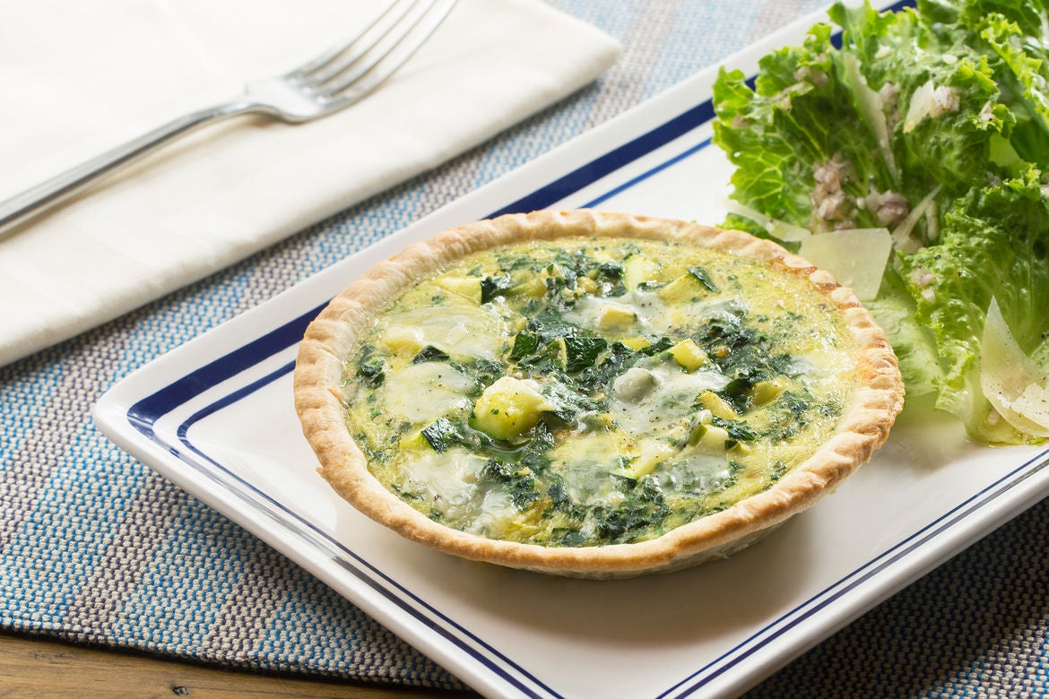 Recipe Zucchini & Parmesan Quiches with Green Leaf Lettuce Salad