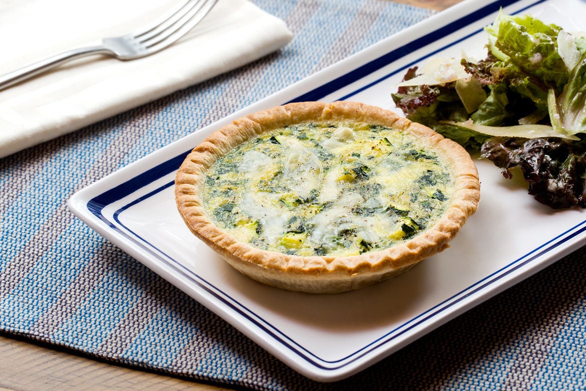 Recipe Zucchini & Parmesan Quiches with Red Leaf Lettuce Salad & Pink