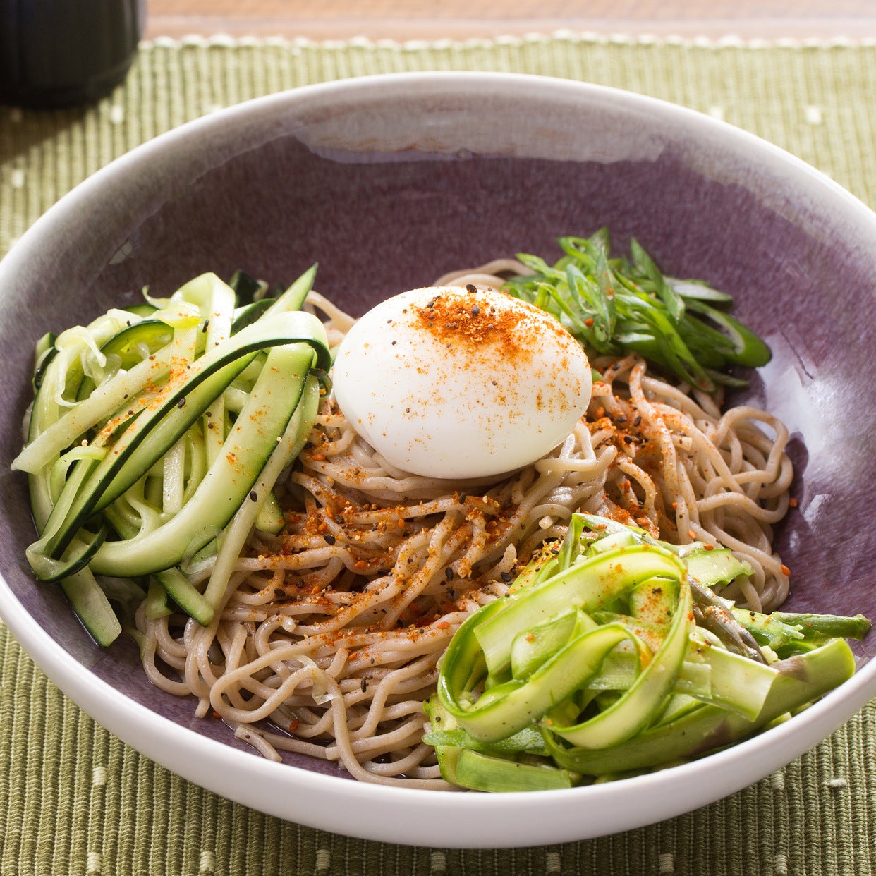 Recipe Fresh Soba Noodle Salad with Asparagus, Cucumber & SoftBoiled