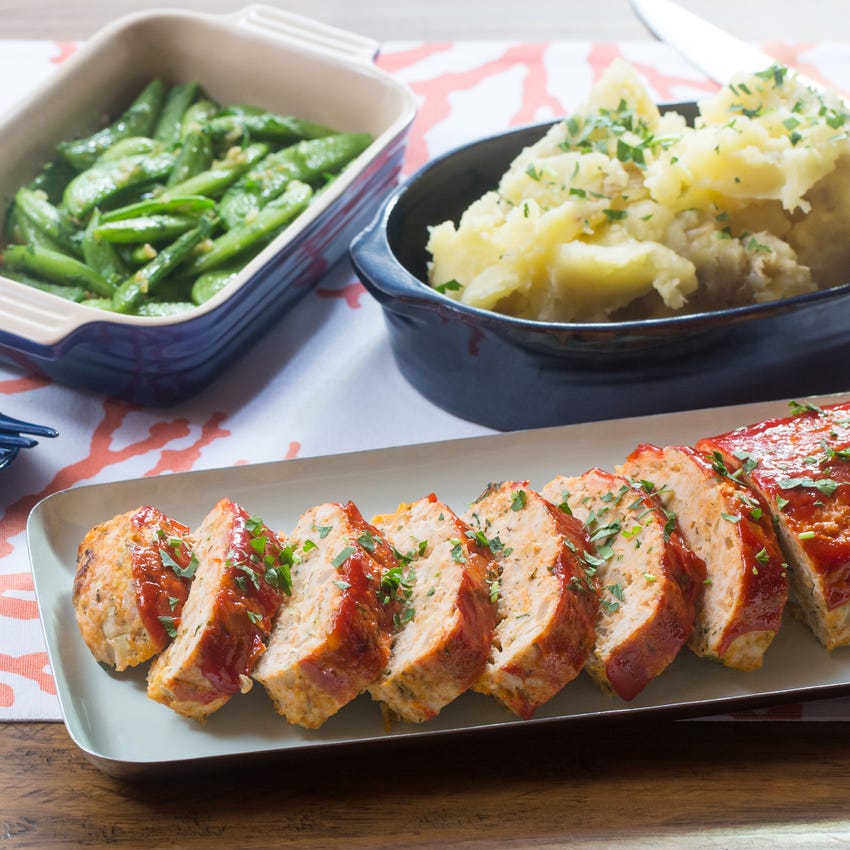 Recipe Chicken Meatloaf With Mashed Potatoes Garlic Sugar Snap Peas Blue Apron Total comfort food without being too heavy. chicken meatloaf with mashed potatoes garlic sugar snap peas
