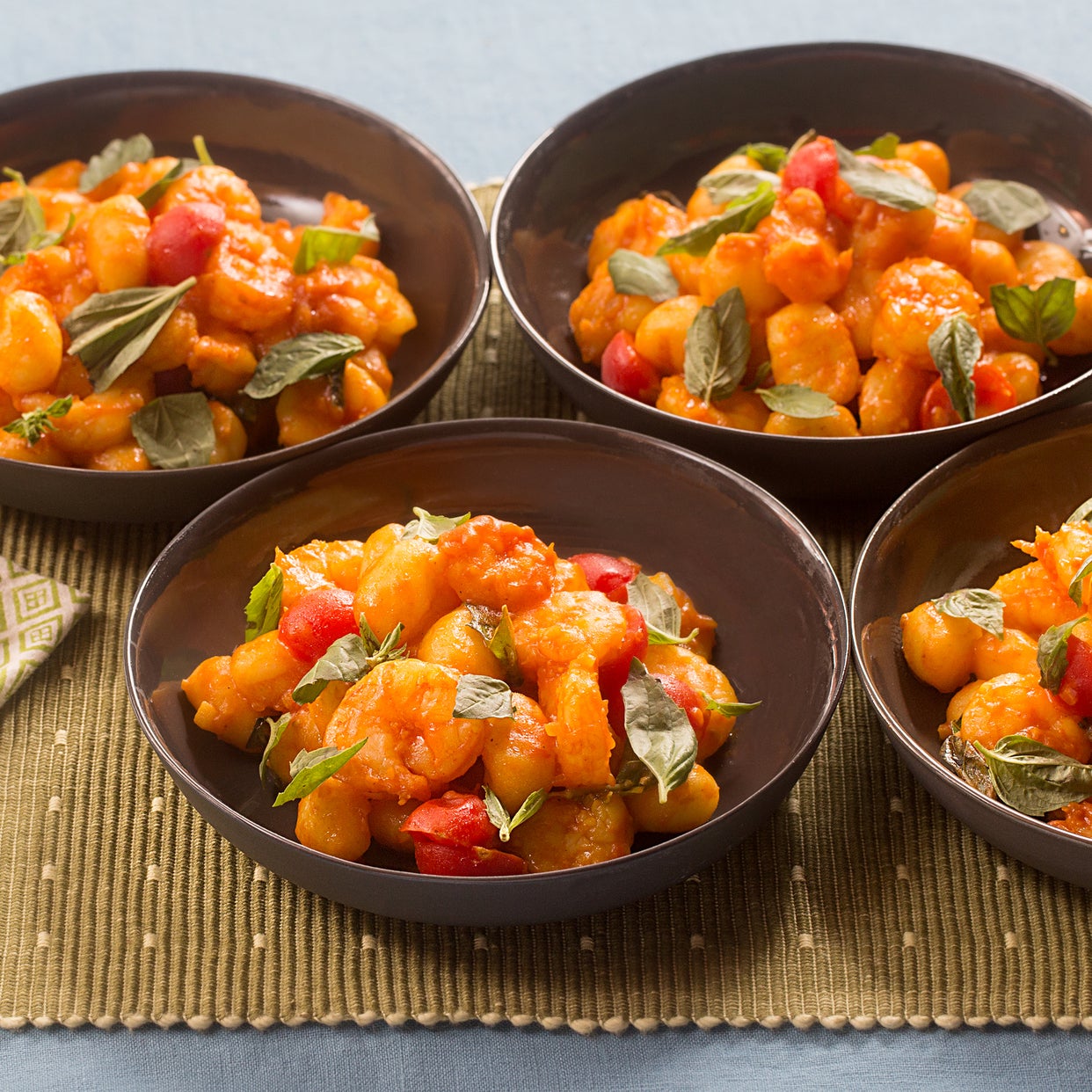 Recipe Saffron Shrimp & Gnocchi with Cherry Tomatoes & Basil Blue Apron
