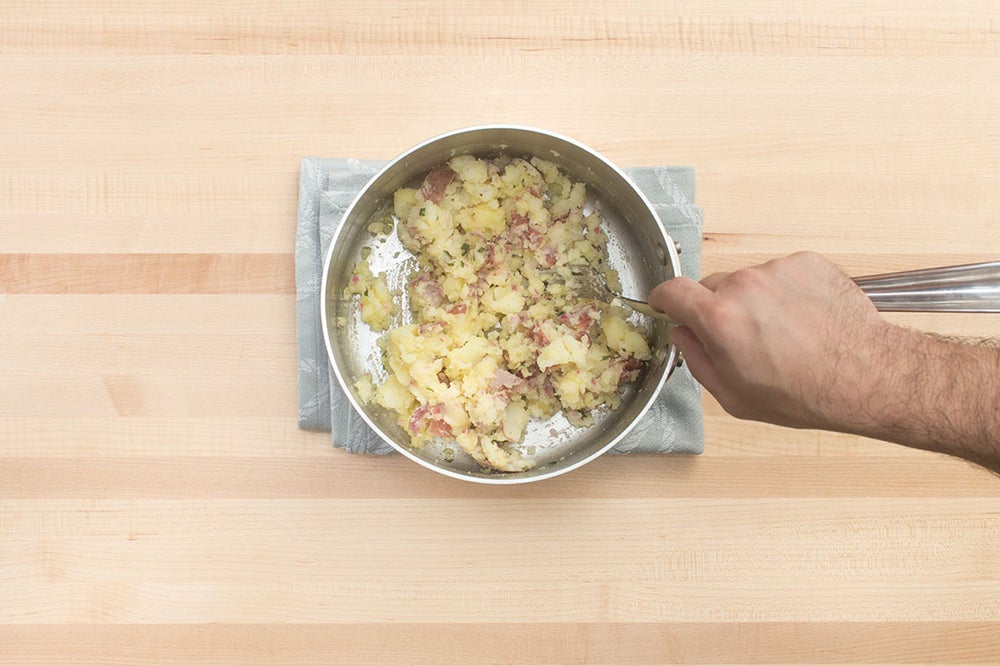 Recipe Seared Salmon & Sauce Gribiche with Mashed Potatoes, Summer
