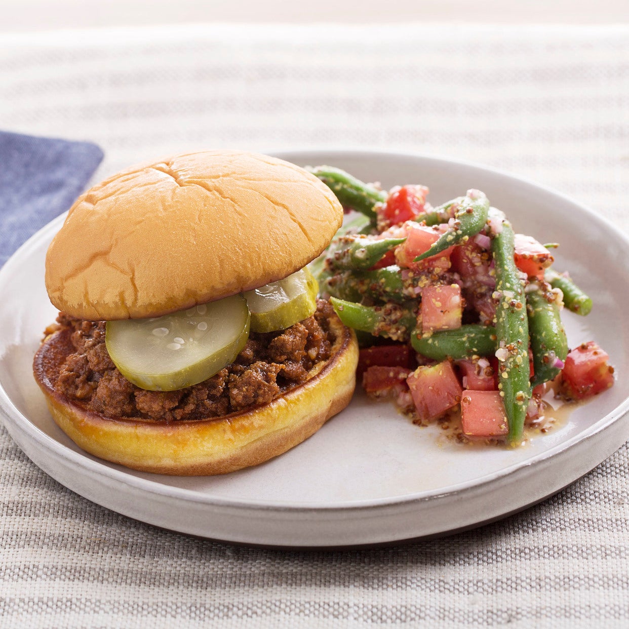 Recipe BBQ Sloppy Joes with Green Bean & Tomato Salad Blue Apron