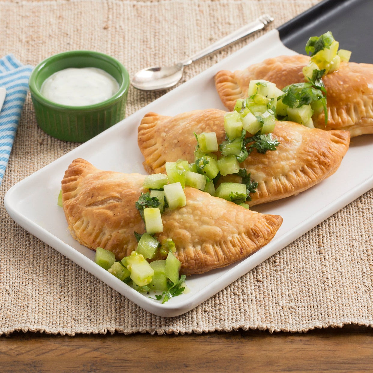 Recipe Spicy Butternut Squash Empanadas with Green Tomato Salsa & Lime