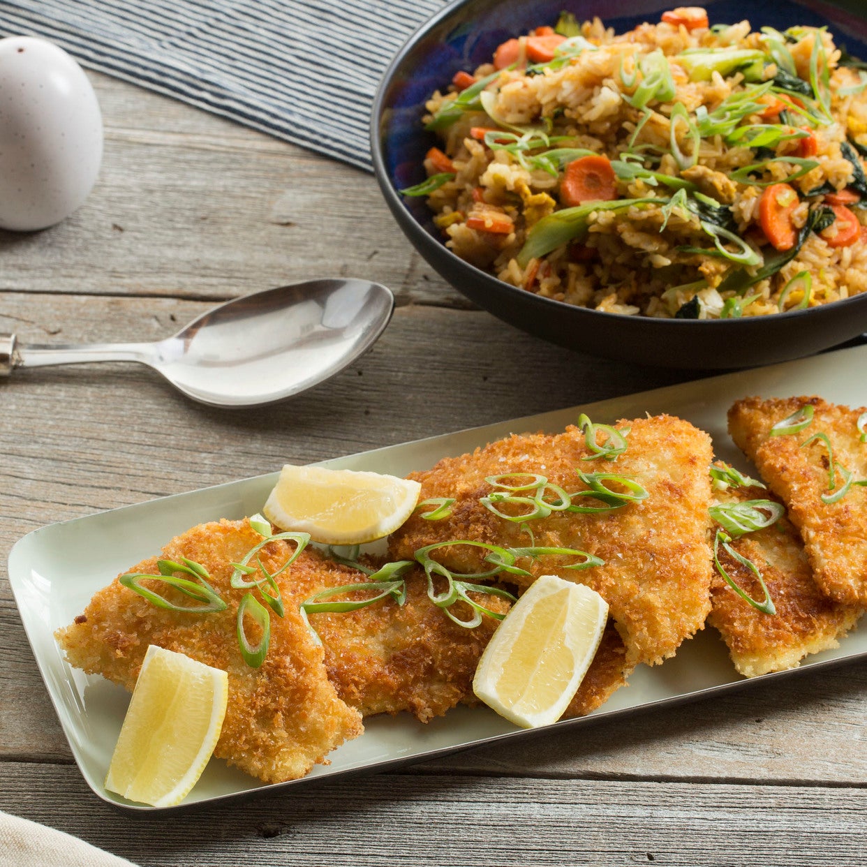 Recipe Crispy Cod & Fried Rice with Baby Bok Choy & Carrots Blue Apron