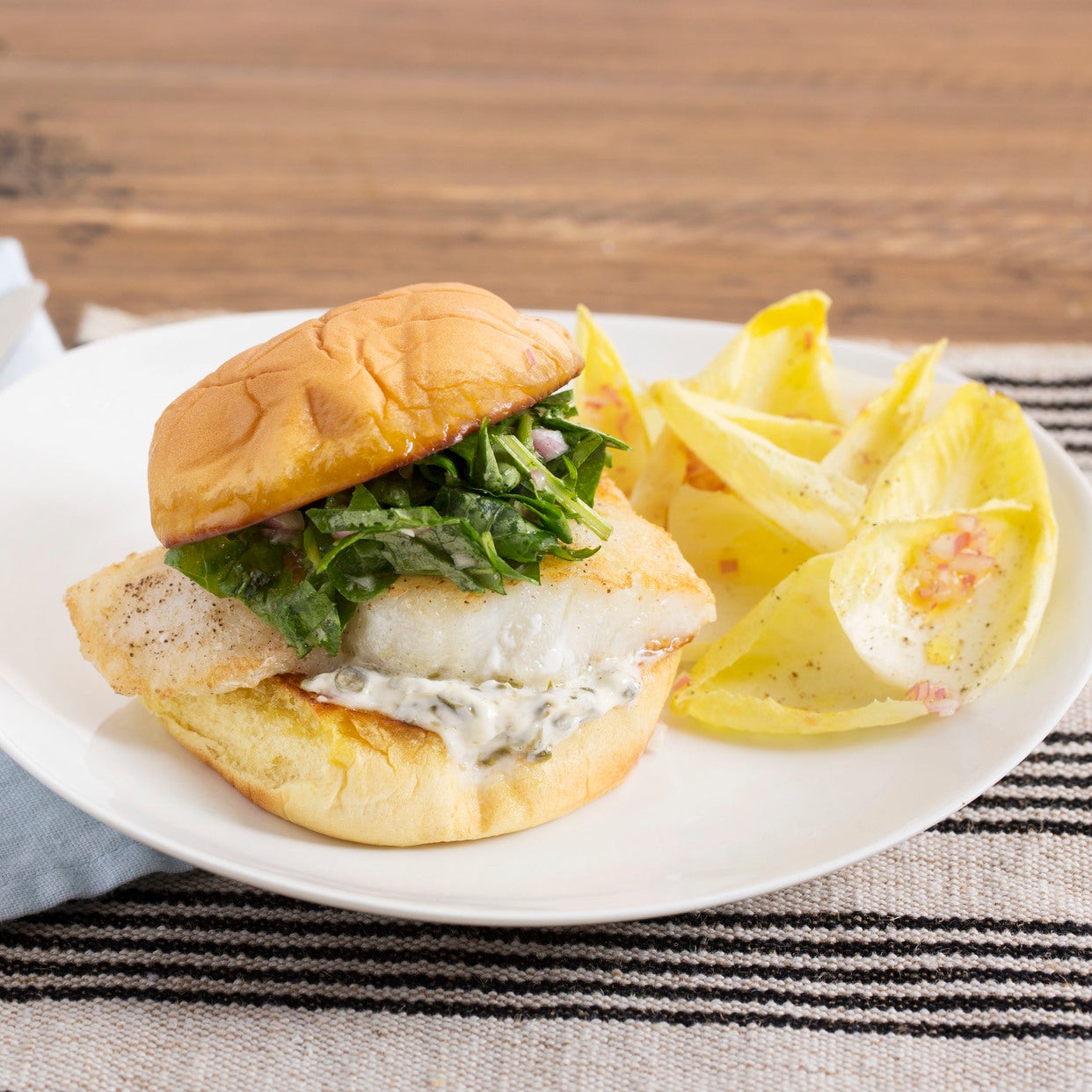 Recipe Cod Sandwiches with Caper Aioli & Endive Salad Blue Apron