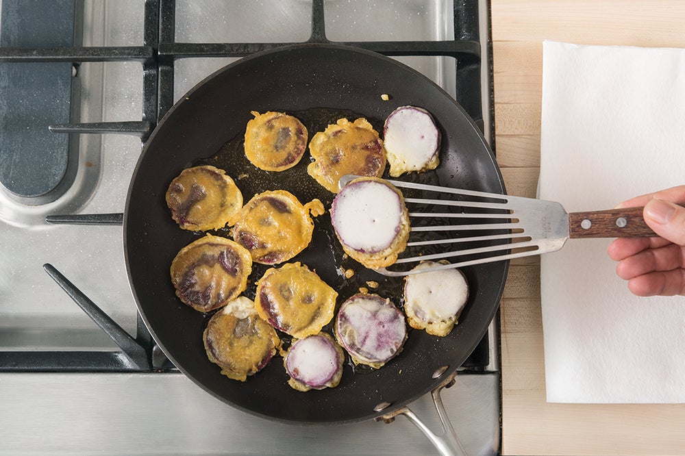 Recipe Japanese Black Rice Bowls with Sweet Potato Tempura & Soft