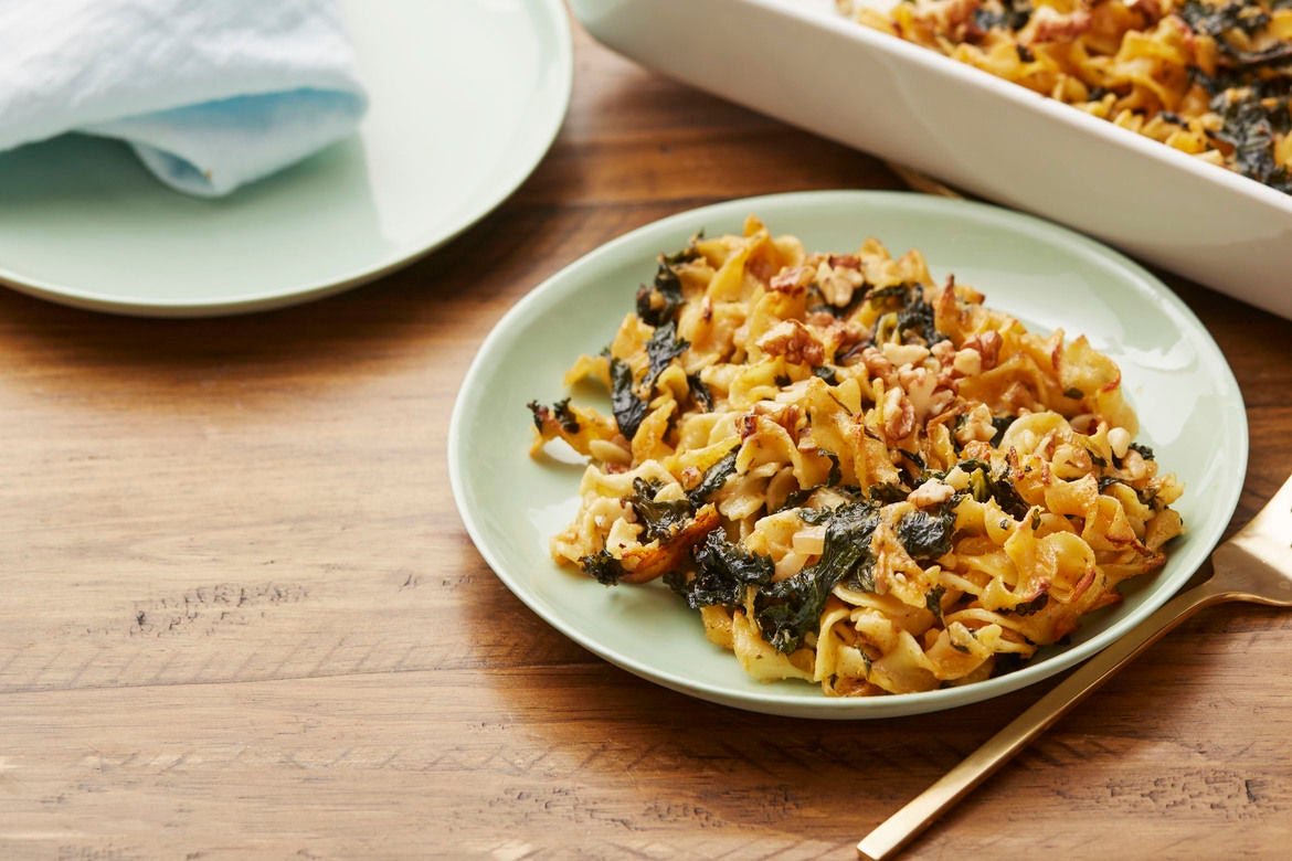 Recipe Sunchoke & Egg Noodle Casserole with Kale & Gouda Mornay Sauce