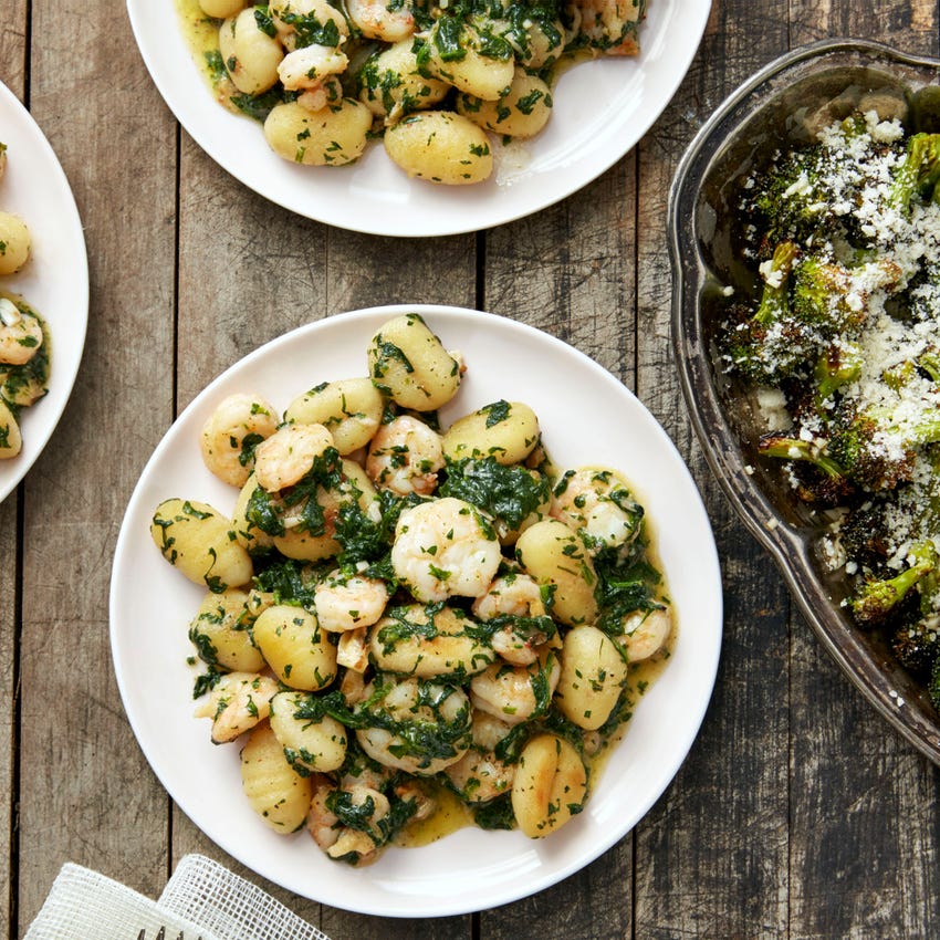 Recipe Pesto Shrimp & Gnocchi with Roasted Broccoli Blue Apron