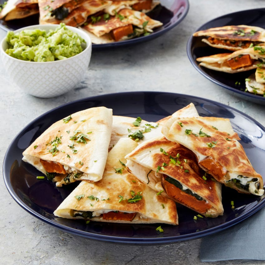 Recipe Spinach & Sweet Potato Quesadillas with Queso Oaxaca