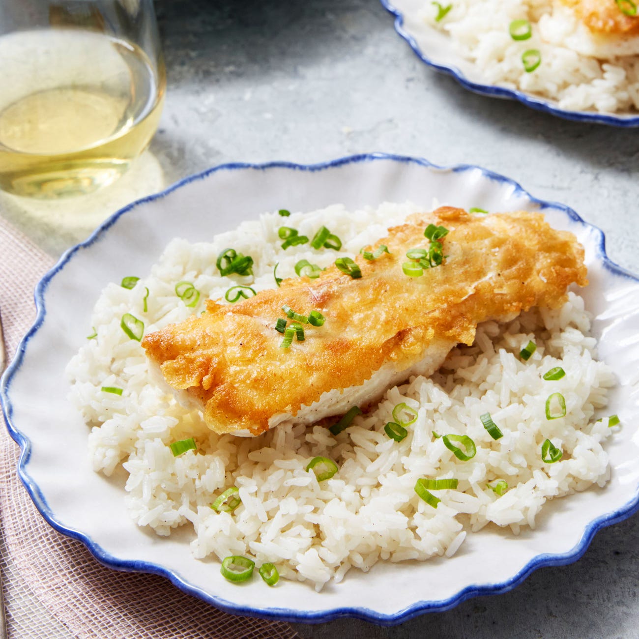 Recipe Tempura Fried Cod with ThaiStyle Vegetable Salad & Jasmine