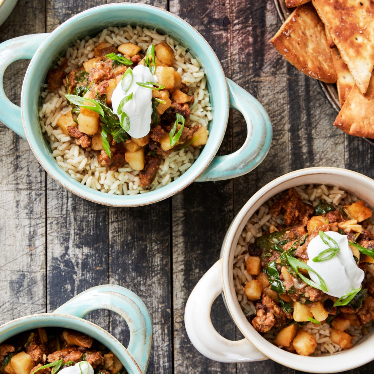 Recipe MoroccanSpiced Lamb & Beef Tagine with Brown Rice & Pita Chips