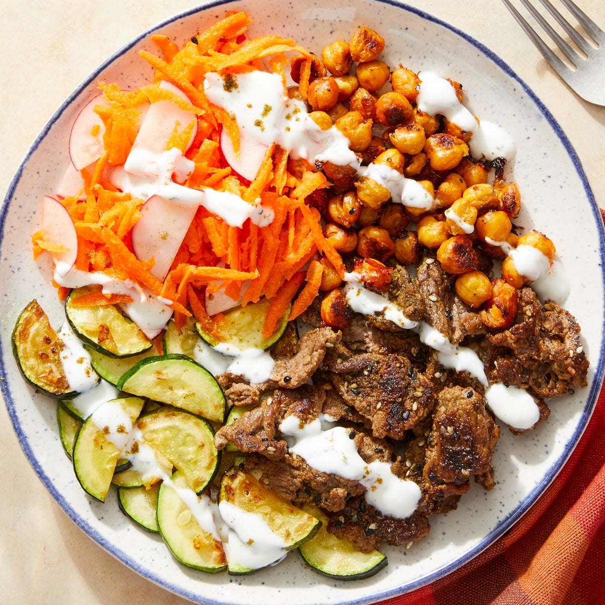 Recipe Za’atarSpiced Beef Mezze Plate with HarissaRoasted Chickpeas