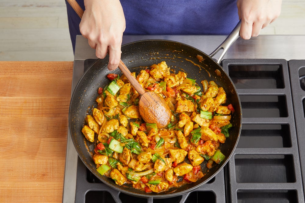 Recipe StirFried Curry Chicken & Vegetables over Creamy Coconut Rice