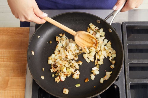 Cook the onion & make the filling: