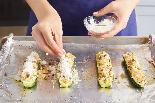 Stuff & bake the zucchini: 