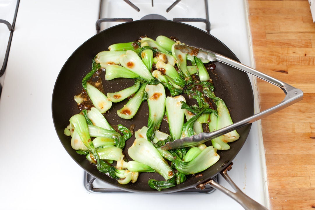 Recipe Tofu Ravioli with Glazed Baby Bok Choy Leaves Blue Apron