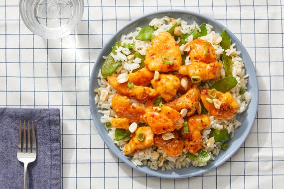 Sweet & Spicy Chicken Stir-Fry with Rice & Snow Peas-image