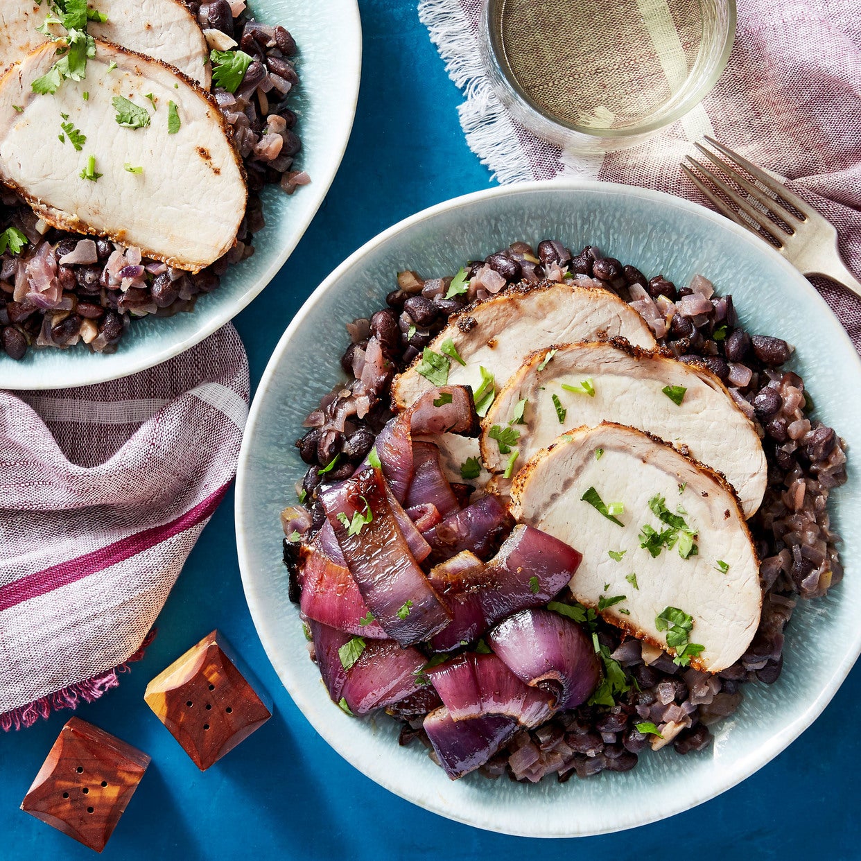 2019 year - Sweet and Spicy Pork with Black Bean Salad 2019 year