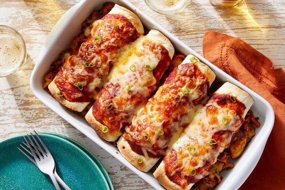 Cheesy Chicken Enchiladas with Guajillo Pepper Sauce-image