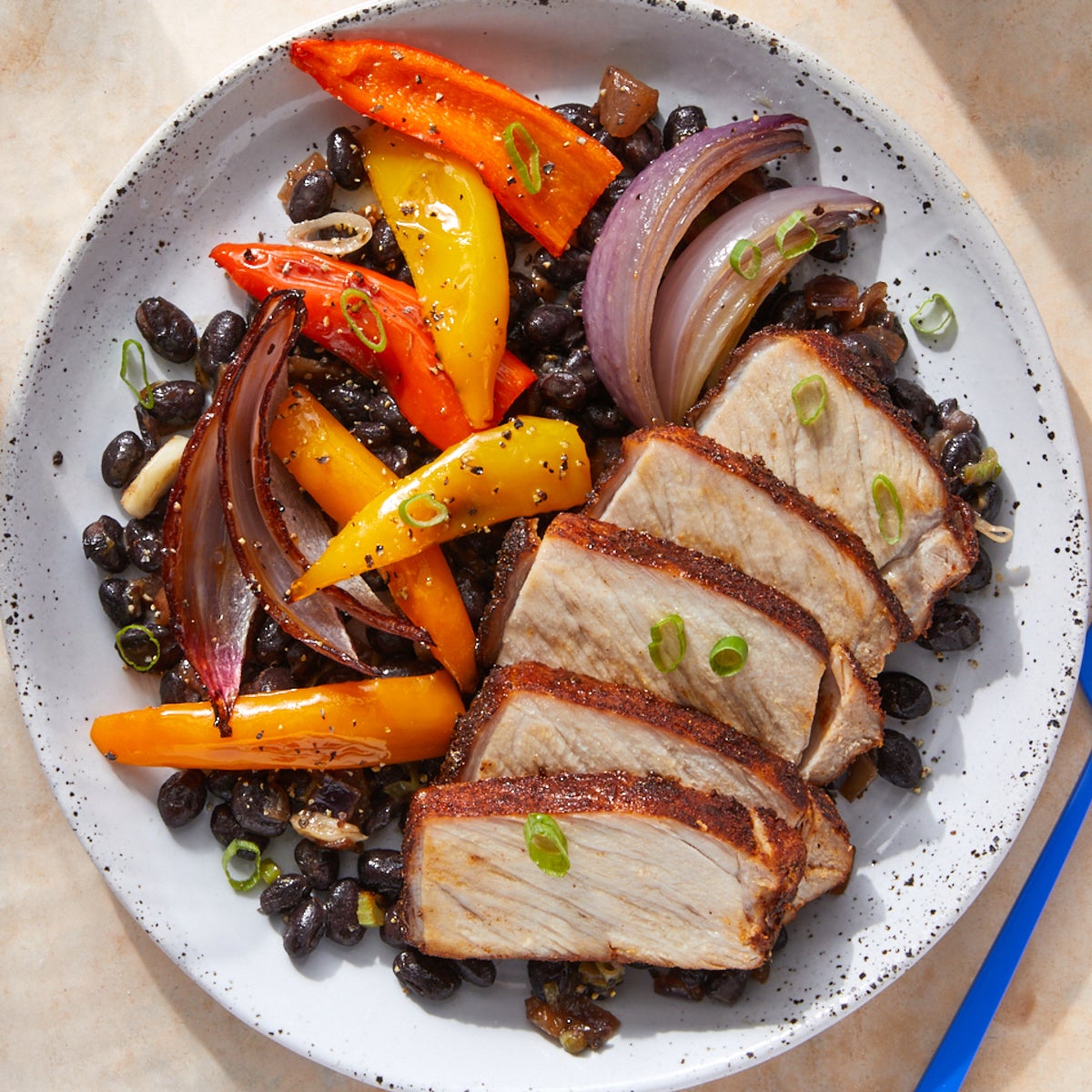 Recipe MexicanSpiced Pork Roast with Caramelized Onion & Black Beans