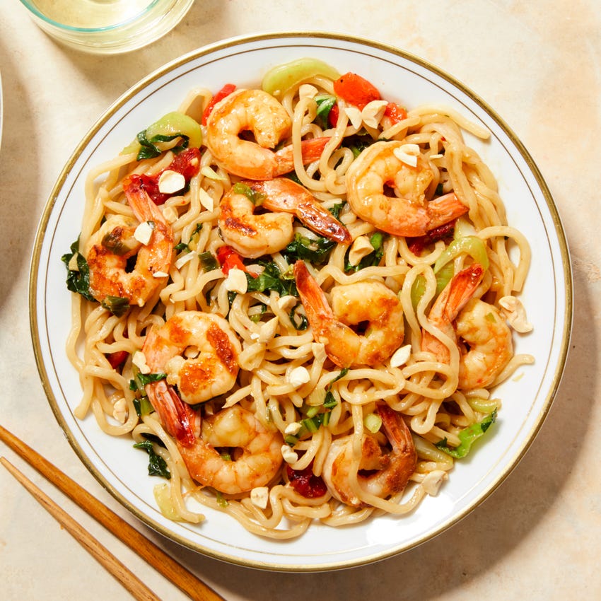Recipe Shrimp Lo Mein With Baby Bok Choy Peanuts Blue Apron