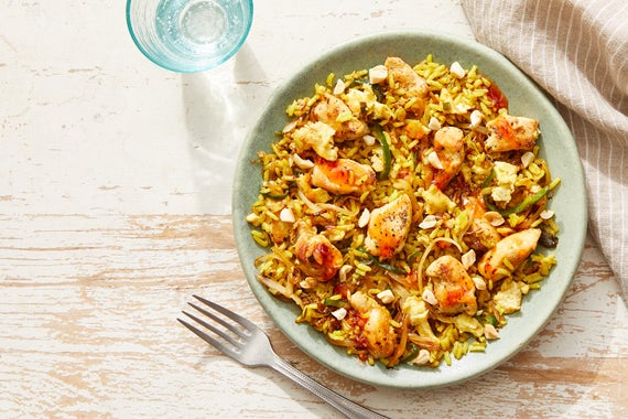 Curry-Spiced Chicken Fried Rice with Sweet Chili Sauce-image
