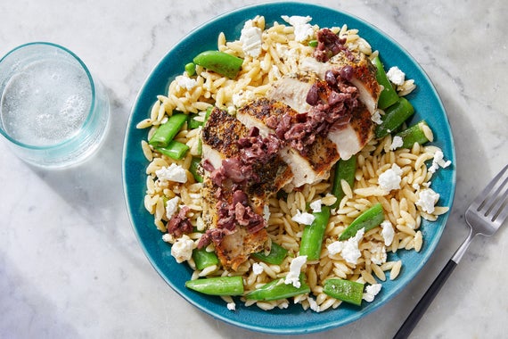 Mediterranean Chicken & Orzo with Snap Peas, Feta & Olives-image