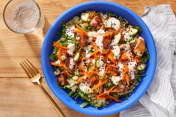Spicy Chicken Grain Bowl with Bok Choy & Sesame Freekeh-image