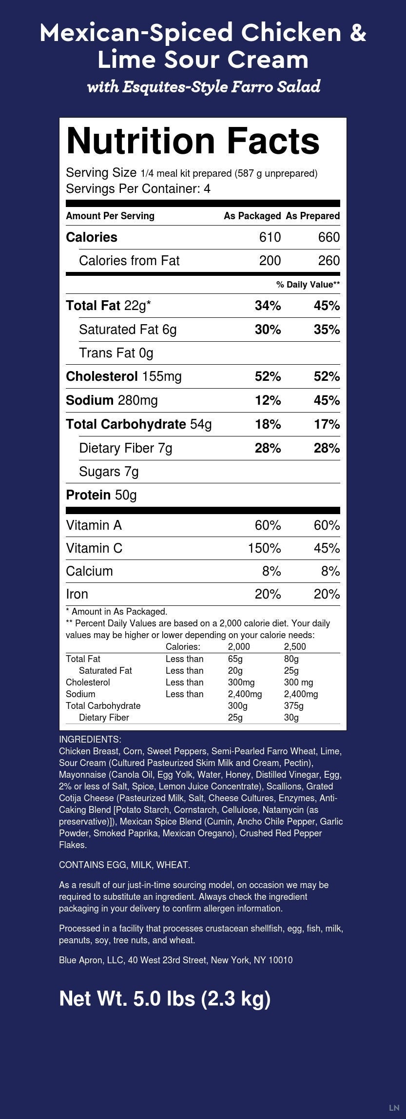 Recipe MexicanSpiced Chicken & Lime Sour Cream with EsquitesStyle