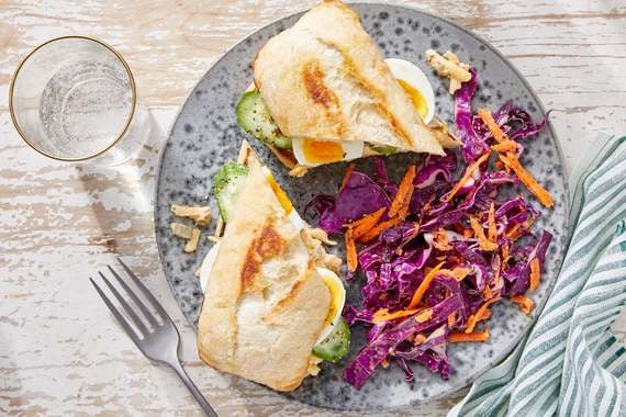 Egg, Cucumber & Smoked  Gouda Spread on Baguette-image