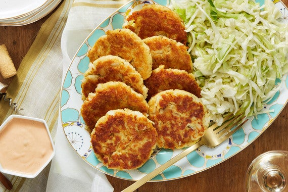 Pan-Fried Cod & Potato Cakes with Marinated Cabbage Slaw-image