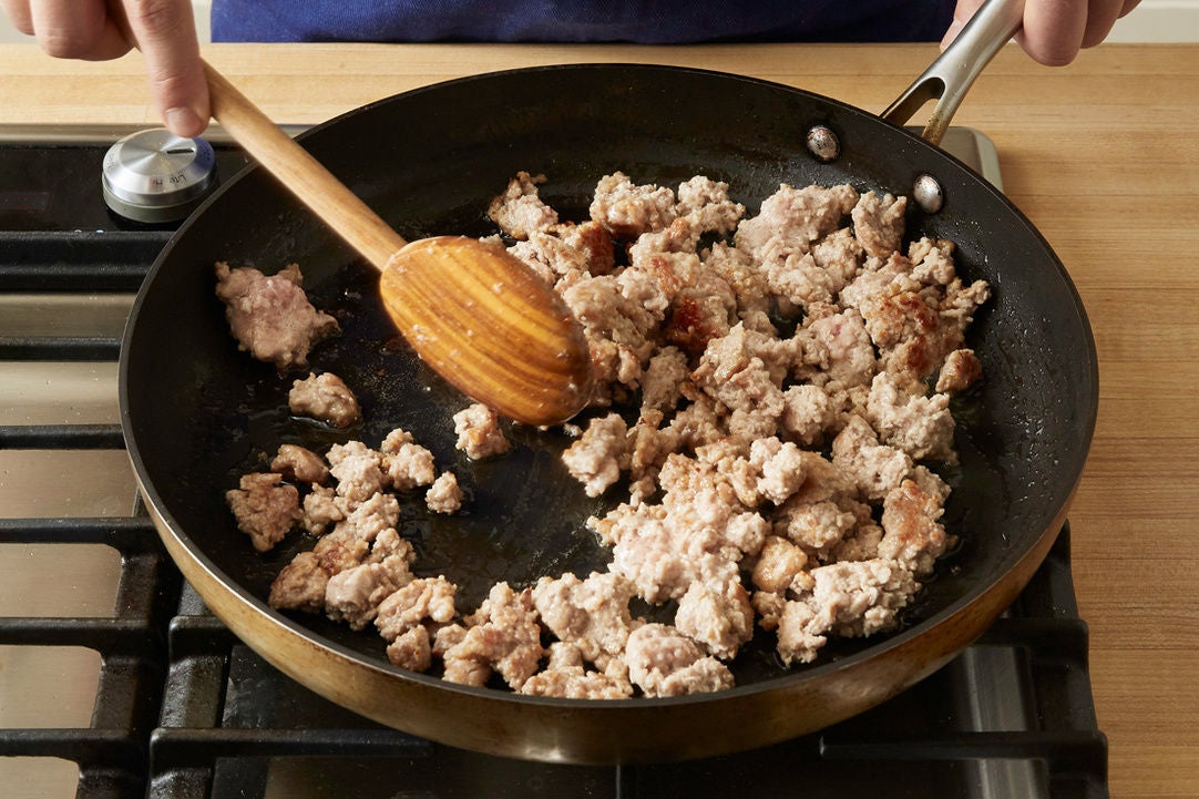 Recipe Spicy Pork & Korean Rice Cakes with Baby Bok Choy Blue Apron