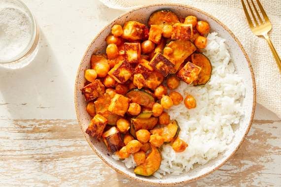 Indian-Style Paneer & Creamy Tomato Curry with Jasmine Rice-image