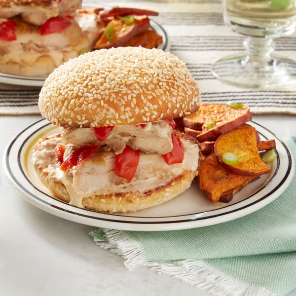 Recipe Spicy Chicken Sandwiches with Alabama White Sauce & Roasted