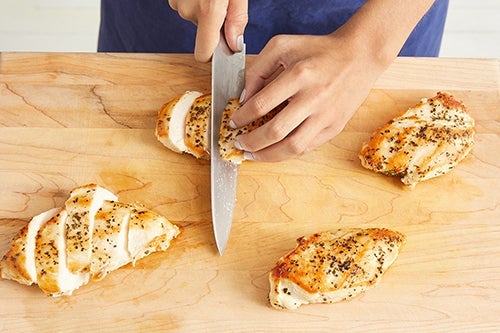 Slice the chicken & serve your dish: 