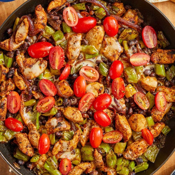 Recipe: Cheesy Chicken Skillet with Black Beans & Shishito ...