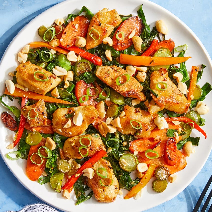Recipe Chicken Stir Fry With Gai Lan Carrots Sweet Peppers Blue Apron