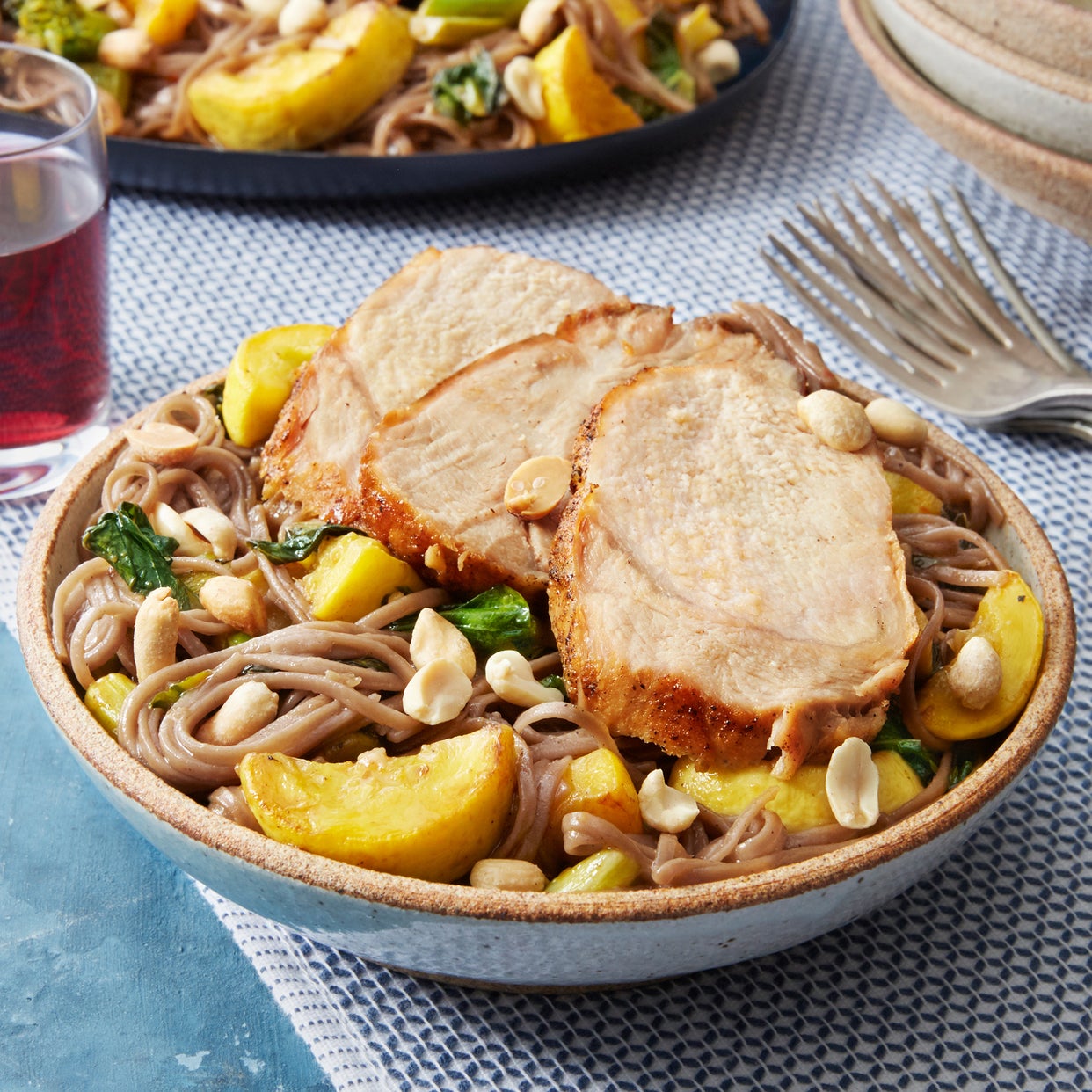 Recipe Roasted Pork & Soba Noodles with Sweet ChiliGlazed Vegetables