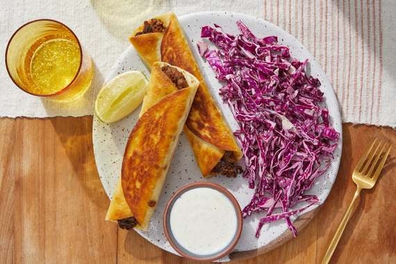 Black Bean & Smoked Gouda Flautas With Tomatillo Sour Cream-image