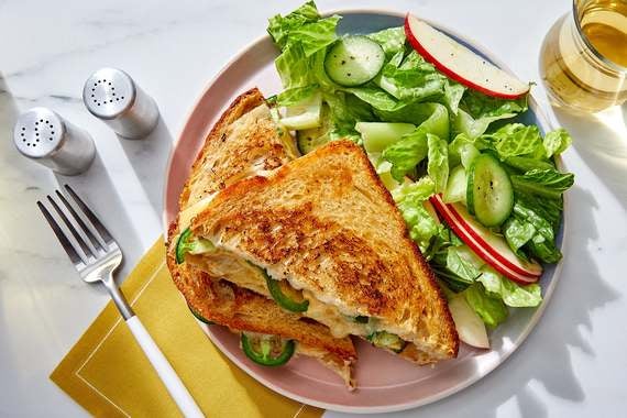 Mango Chutney Grilled Cheese with Apple & Romaine Lettuce Salad-image