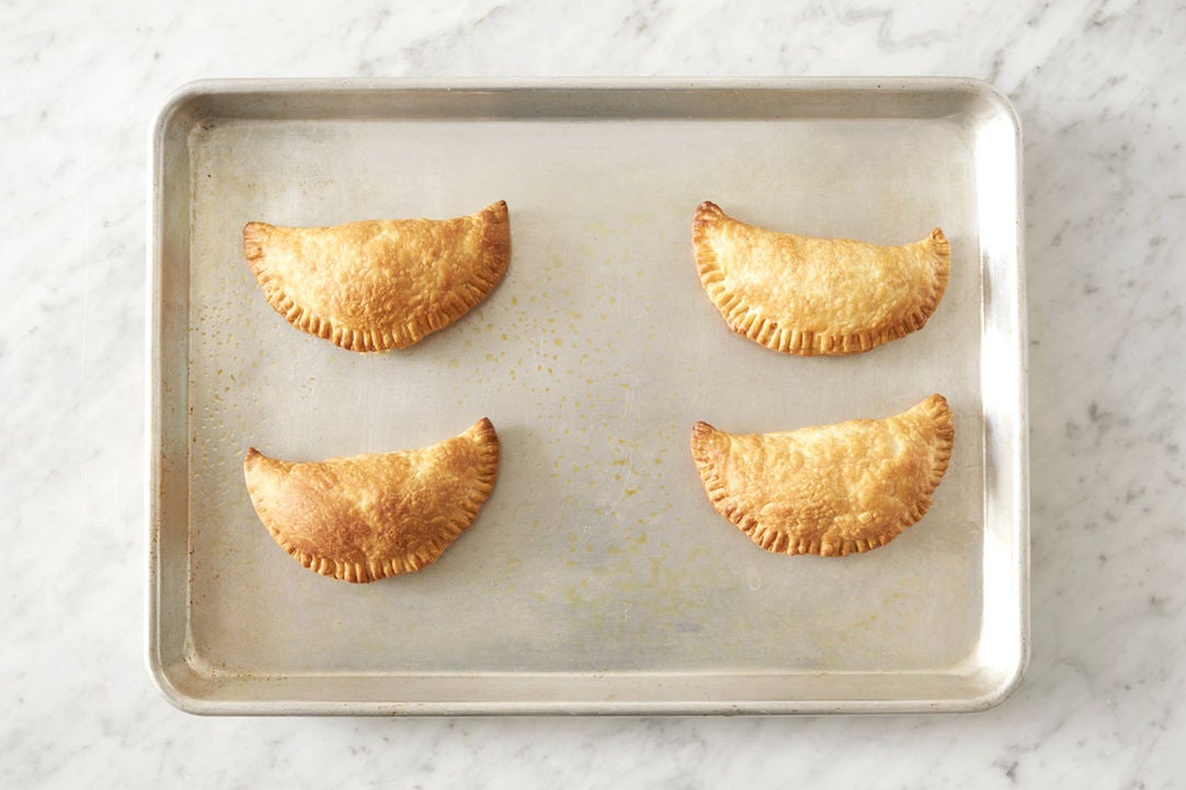 Recipe Sweet Corn & Pepper Empanadas with Charred Sugar Snap Peas