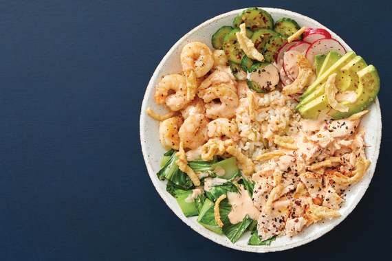 Salmon & Shrimp Poke Bowl with Avocado & Spicy Mayo-image