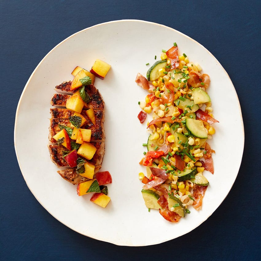 Recipe Southern Style Pork Marinated Nectarine With Prosciutto Corn Saute Blue Apron Use a fork to test for doneness; southern style pork marinated nectarine with prosciutto corn saute