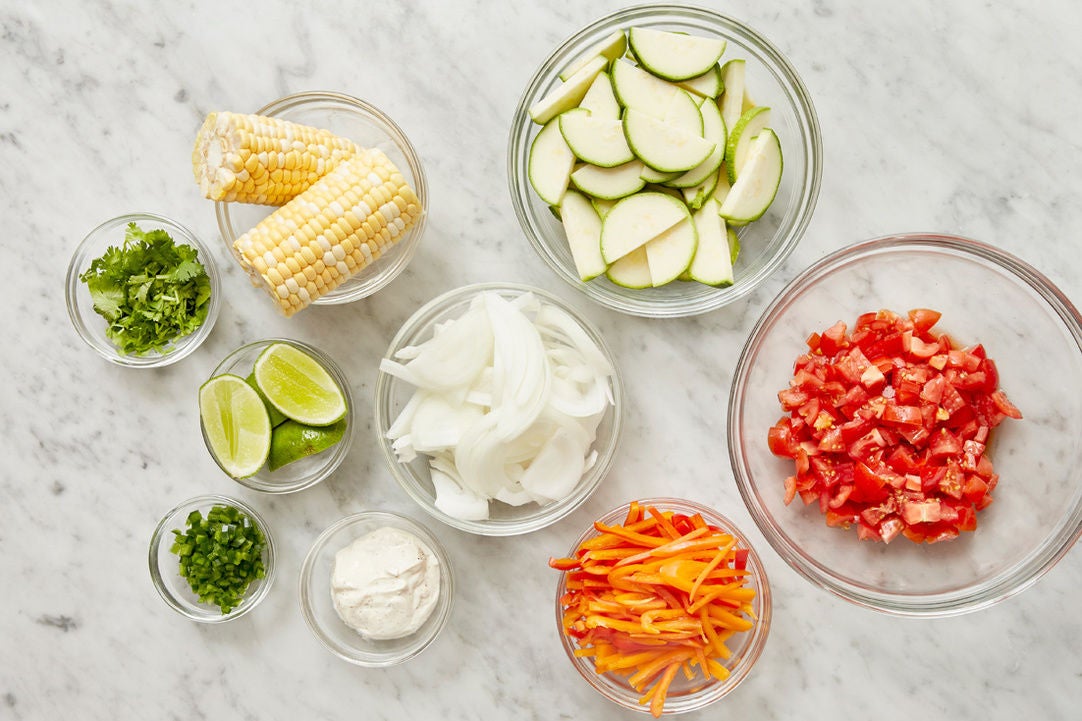 Recipe Sweet Pepper & Summer Squash Fajitas with Spiced Elote Blue Apron
