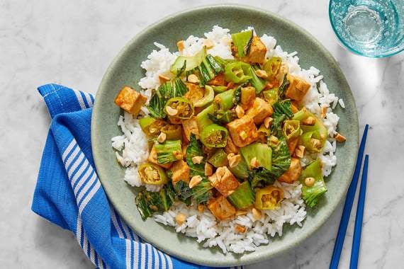 Stir-Fried Tofu & Vegetables with Spicy Sesame-Peanut Sauce-image