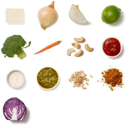 Recipe Vadouvan & CashewCrusted Tofu with ChutneyBraised Vegetables